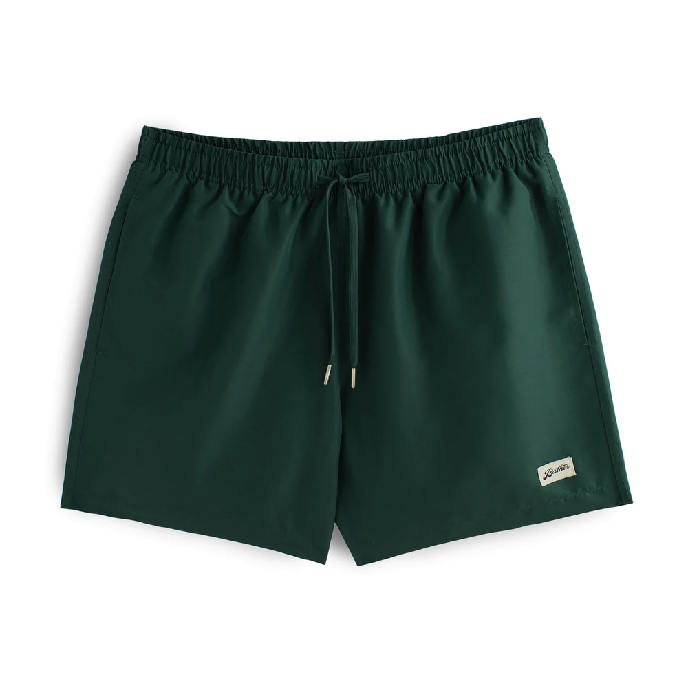 NWT BATHER Solid Swim Trunks Shorts Green Pine Surfing Beach Travel Men's M